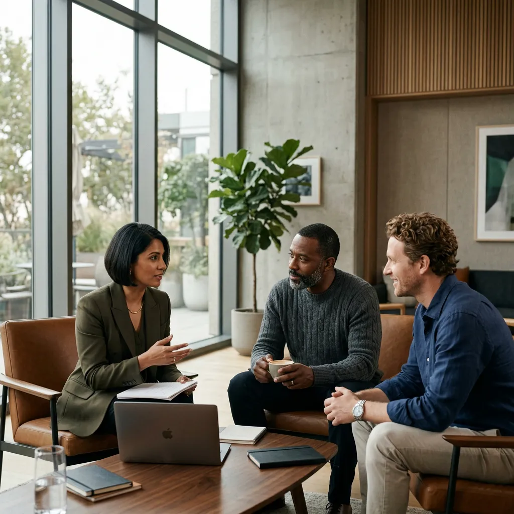 Alliance advisors talking with a member