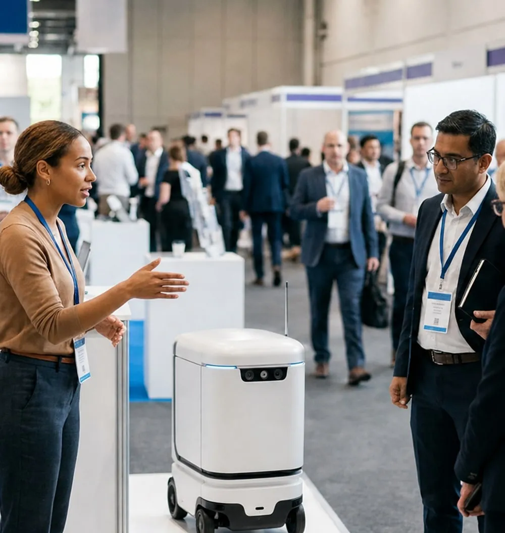 A service robot demonstrated to clients
