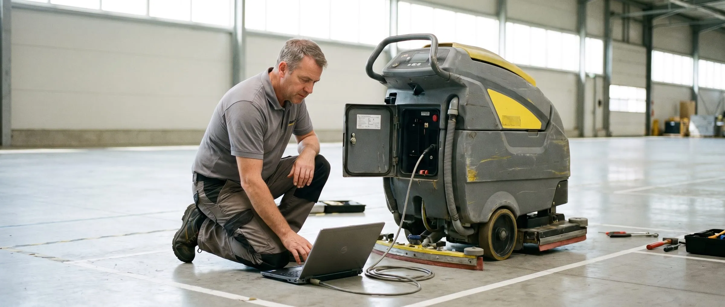 A robot on the test floor during vetting